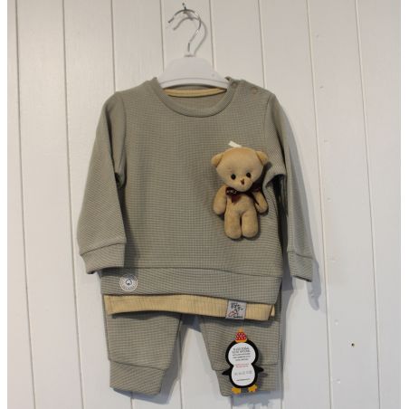 Nouvelle collection - Ensemble gris avec ourson