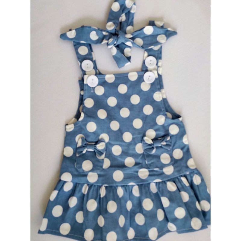 Robe bleu à pois